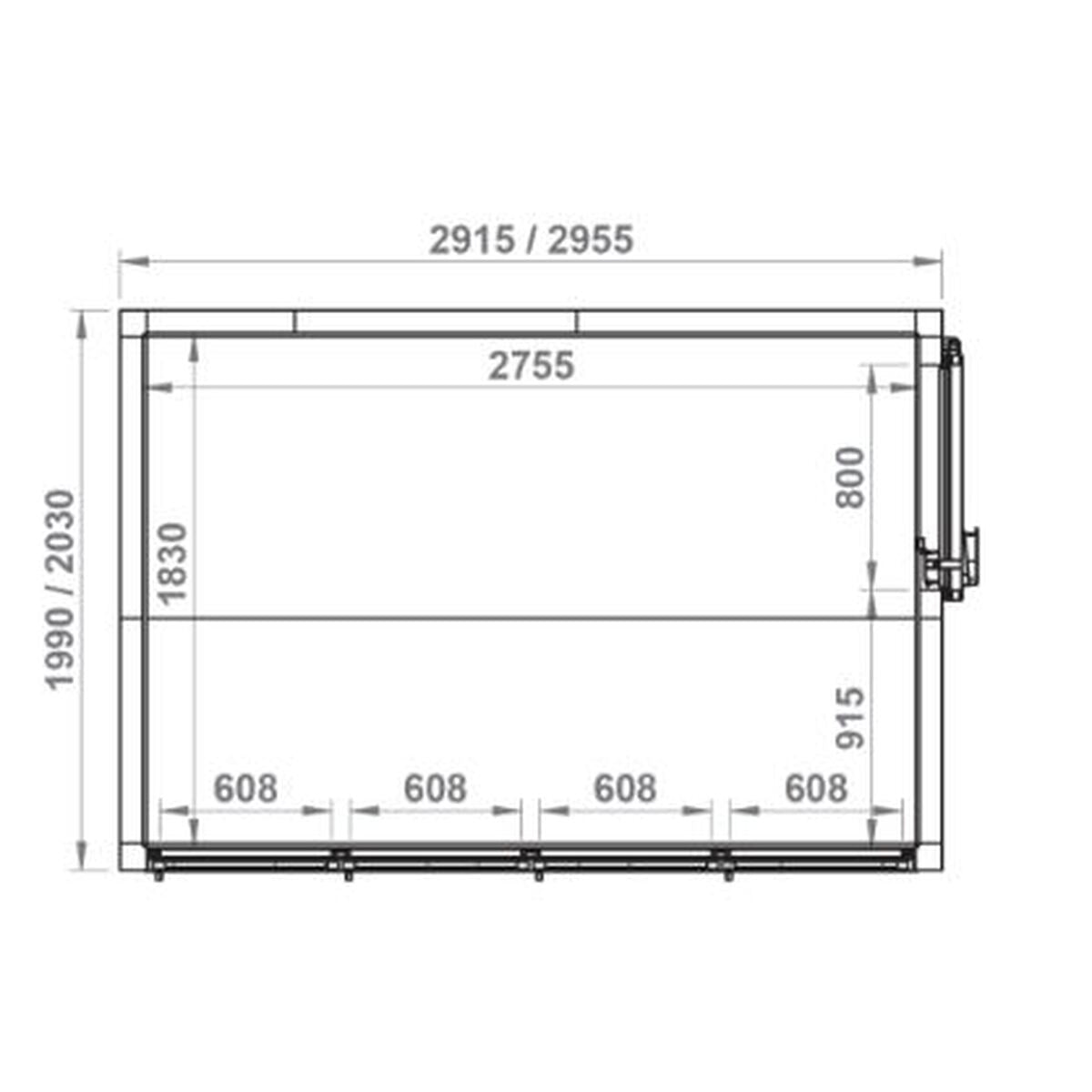 Chambre froide positive portes vitrées 2915x1990x2360 - RFM4R-PC-B - CODIGEL
