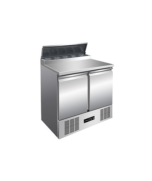 SALADETTE REFRIGEREE - AVEC COUVERCLE RABATTABLE INOX - 2 PORTES