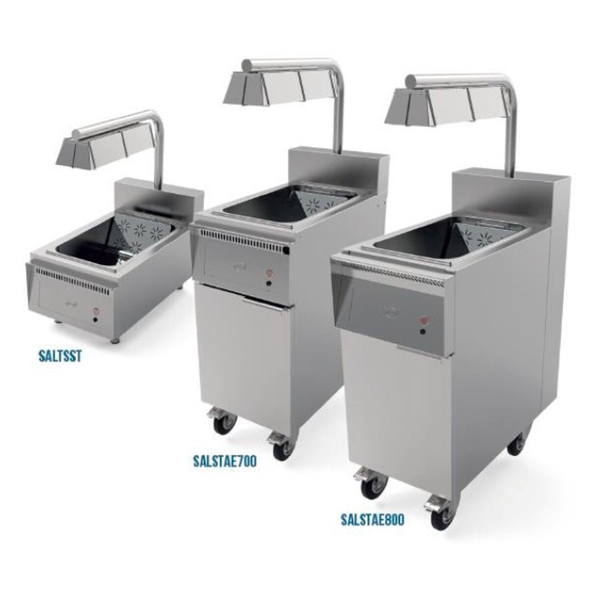 Poste de salage sur roulette avec lampe chauffante pour friteuse gaz Série ST - SALTAG800 - CODIGEL