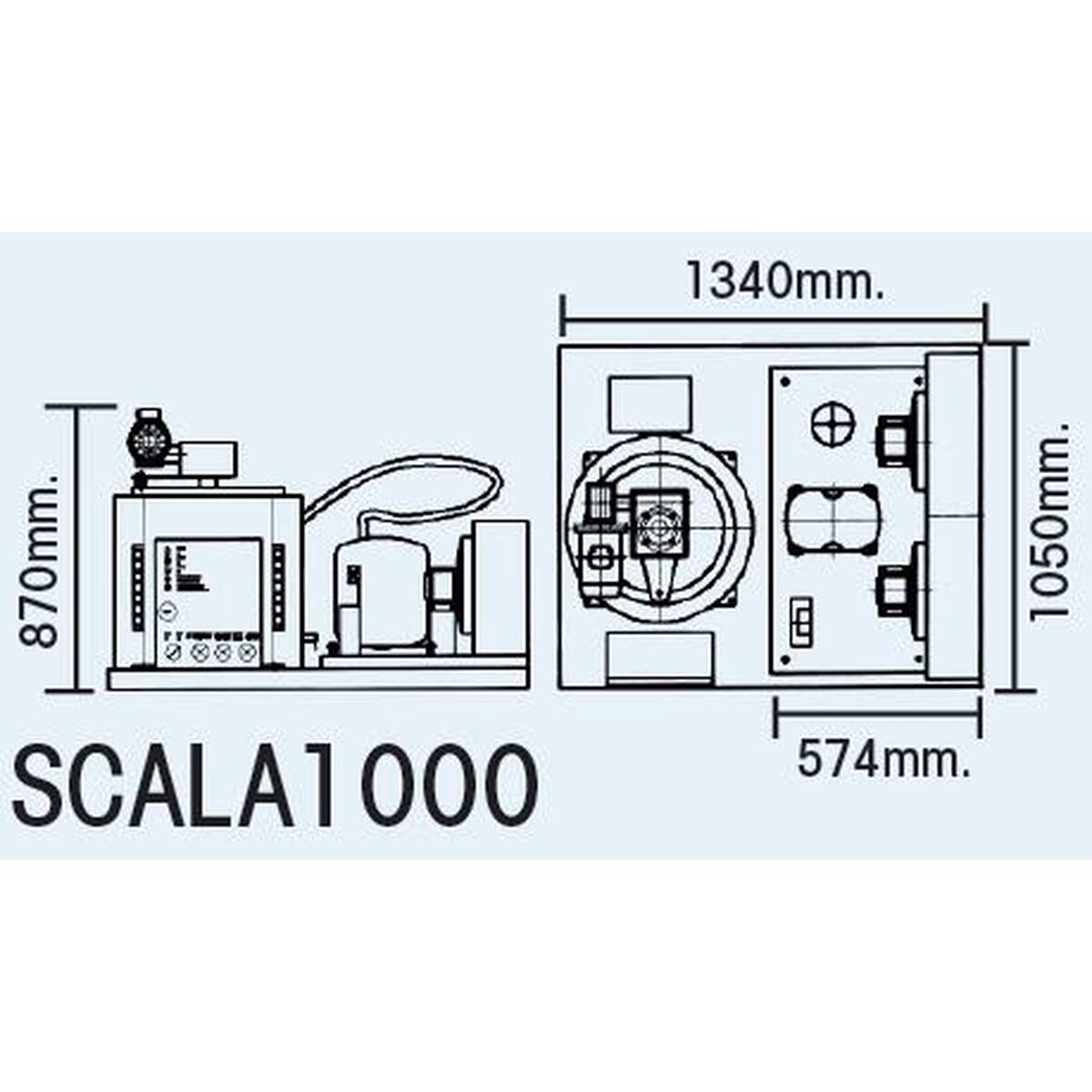 Machine à écailles - Prod. (24H): +/- 1000kg - Refroidissement AIR - Glace à écailles (1,5 - 2,2mm) - SCALA1000 - CODIGEL