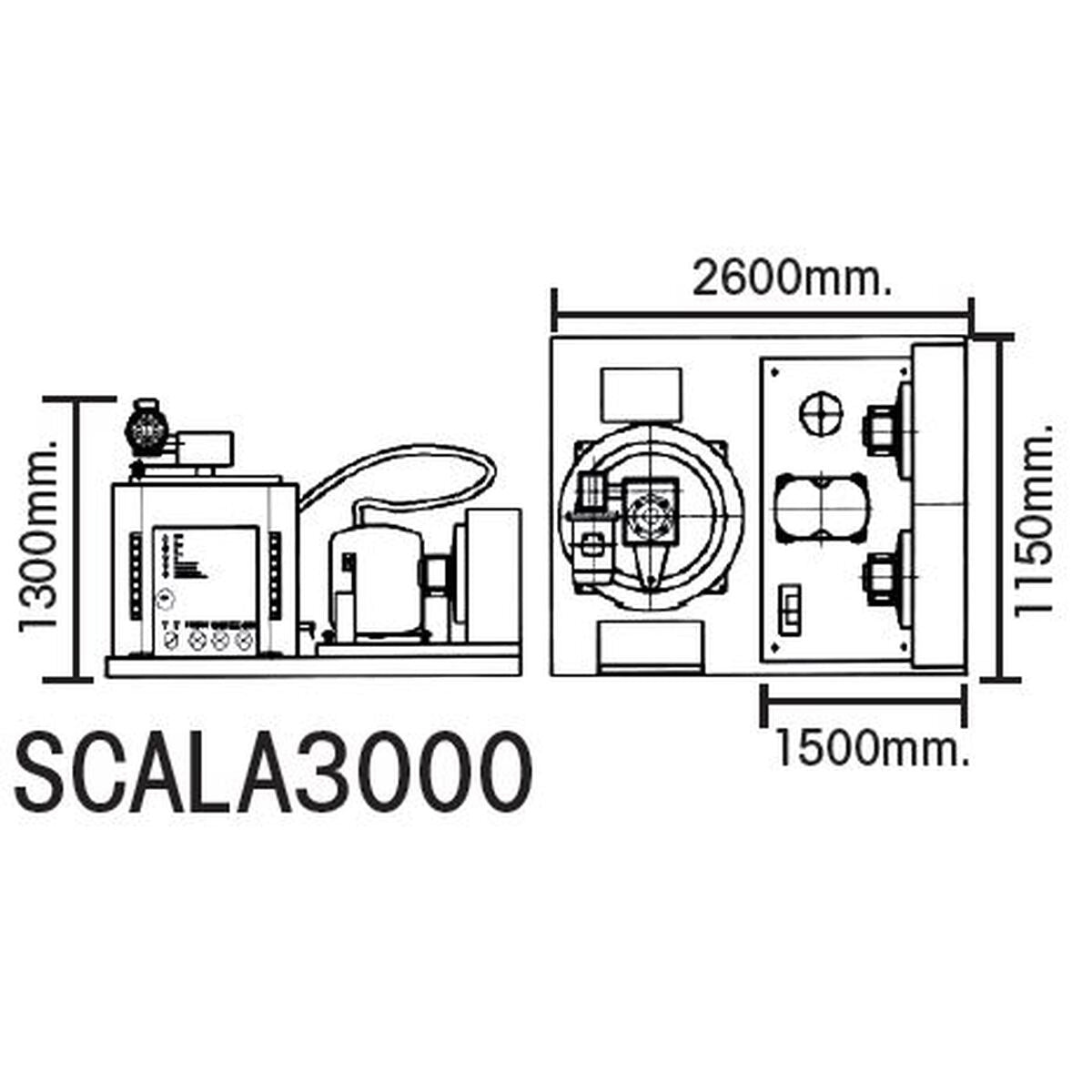 Machine à écailles - Prod. (24H): +/- 3000kg - Refroidissement AIR - Glace à écailles (1,5 - 2,2mm) - SCALA3000 - CODIGEL