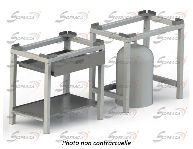 Support pour réchaud 2 feux gaz - Avec tiroir - 27041T