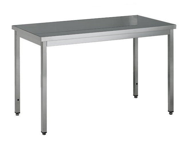 Table centrale inox profondeur 600 mm - Longueur 800 mm - Sans étagère - TC608T