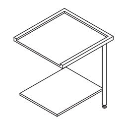 Table entrée/sortie pour machines à paniers 600 x 500 - Configuration en angle - 70206