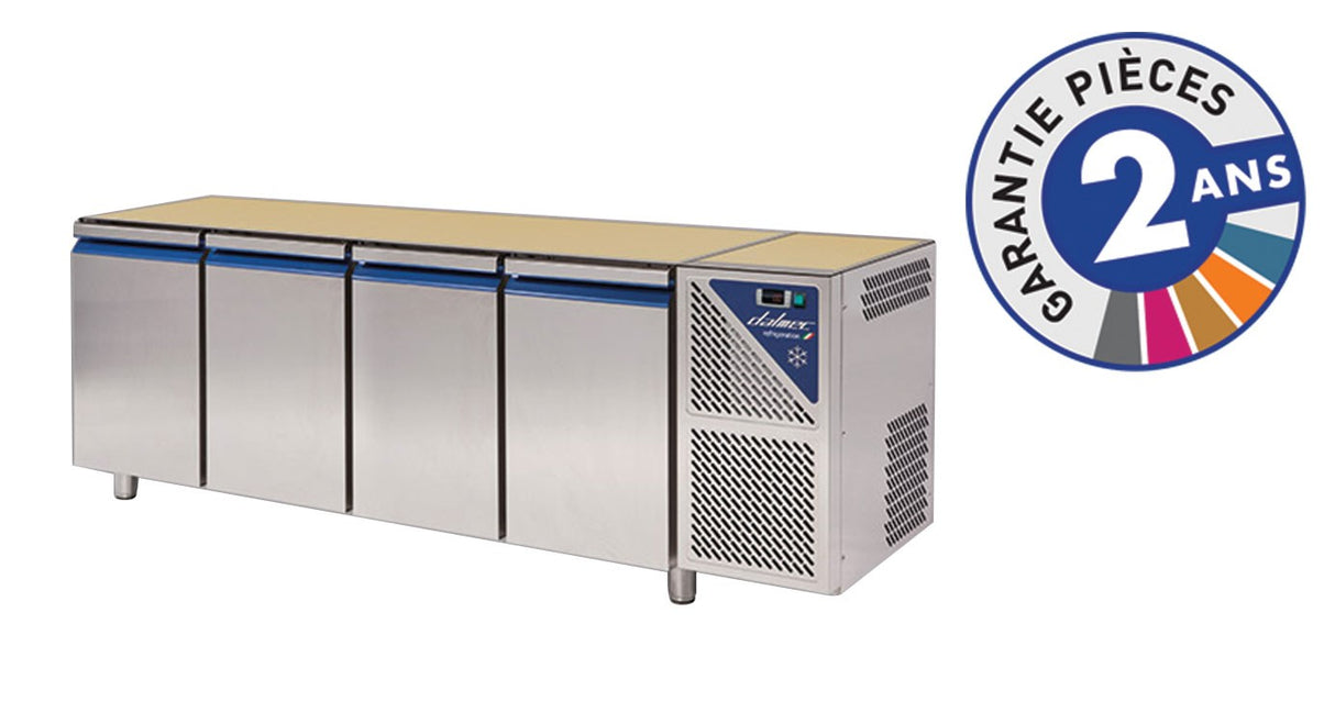 Table réfrigérée positive 0/+10°C - 470 L - Sans dessus - 4 portes - Avec groupe logé - SN604SD-3 - Dalmec
