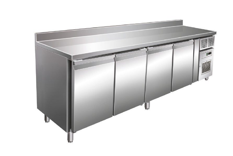 Table réfrigérée positive 616 L - Avec dosseret - 4 portes - Avec groupe logé - GN4201TN - Nosem