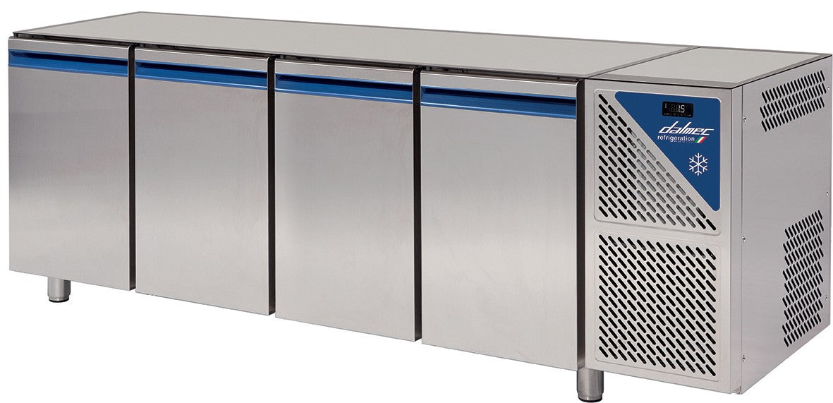 Table réfrigérée positive - Sans groupe - 816 L - 4 portes pleines - Prof. 800 - 600 x 400 - Sans dessus - TP804SGSD-3 - Dalmec