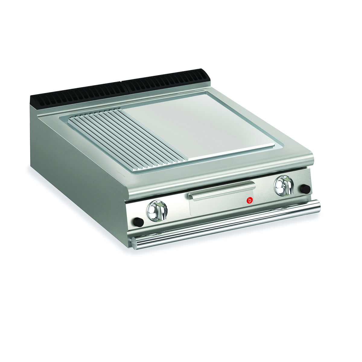 Plancha gaz - Plaque AISI 430 rainurée - Largeur 600 mm - Gamme QUEEN 900 - 90QSFTG613 - Baron main image 0