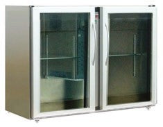 Unifrigor - Arrière-bar Inox - Série LEDS - Sans groupe - 2 petites portes vitrées - 223 litres - U52PVISG