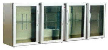 Unifrigor - Arrière-bar Inox - Série LEDS - Sans groupe - 4 larges portes vitrées - 722 litres - U54LVISG