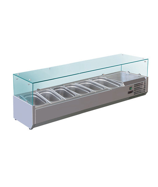 VITRINETTE REFRIGEREE - 5 BACS - GN 1/3 + 1 BAC - GN 1/2