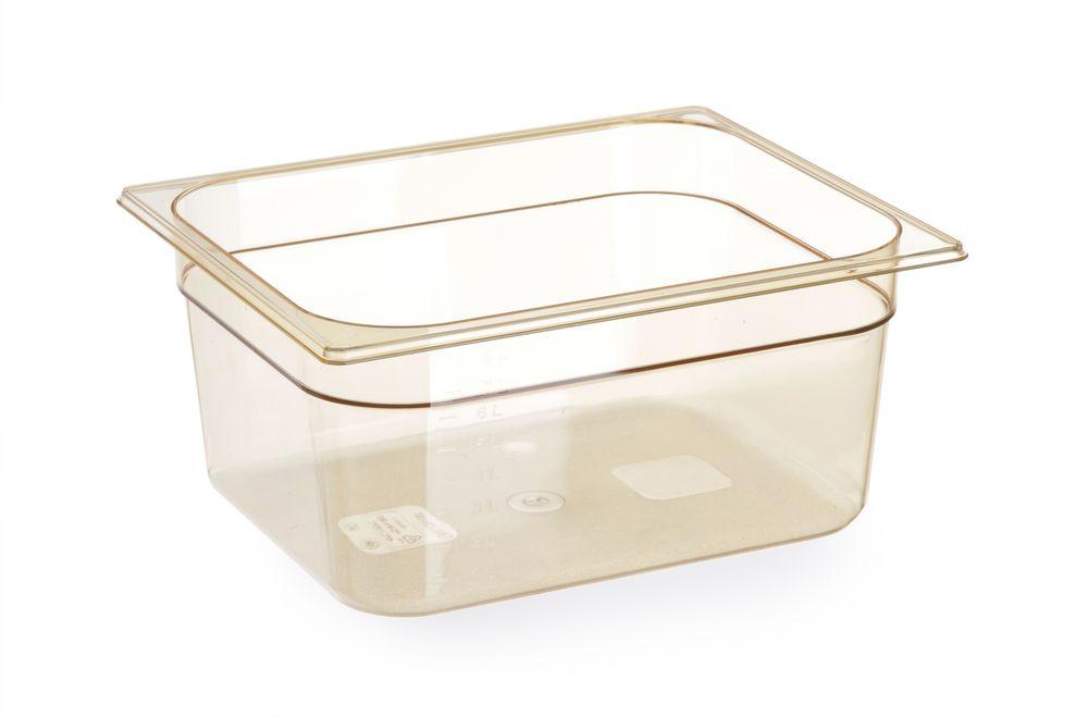 Bac gastronorme 1/2 résistant aux températures élevées, HENDI, GN 1/2, 6,1L, Transparent, 325x265x(H)100mm