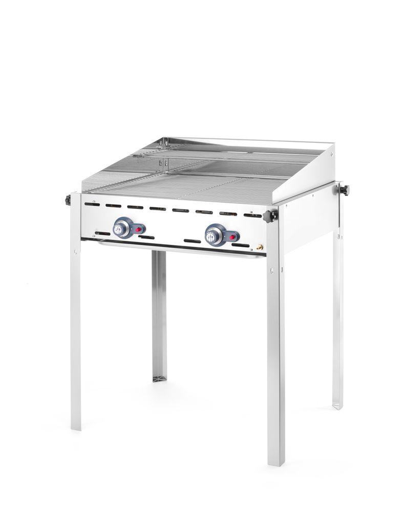 Barbecue Green Fire avec 2 brûleurs, HENDI, Profi Line, Avec 2 grilles en inox GN 1/1, 11,6kW, 740x612x(H)825mm
