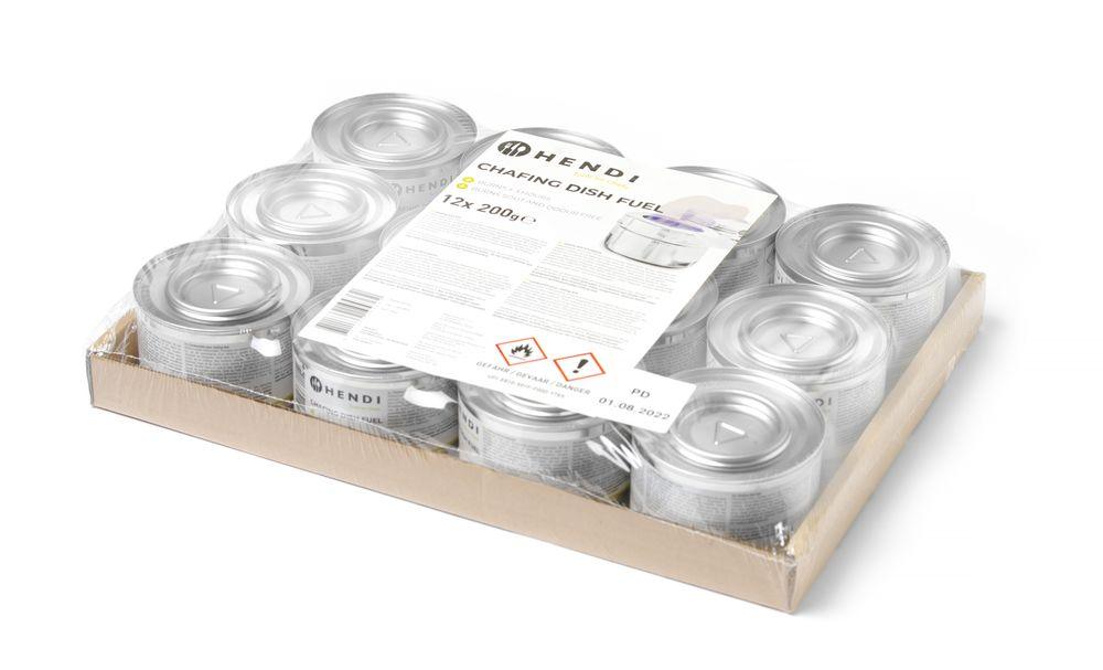 Pâte combustible pour chafing dish en boîte NL DE FR EN, HENDI, 12 u