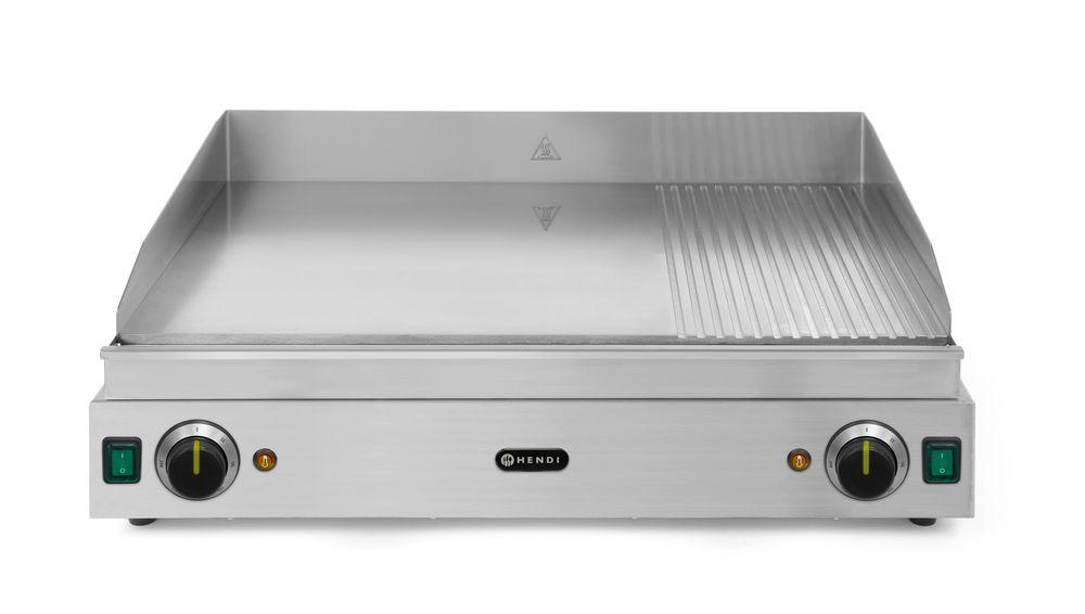Grill rainuré 1/3, HENDI, Profi Line, 2/3 lisse, 1/3 rainuré, 230V/3500W, 720x530x(H)250mm