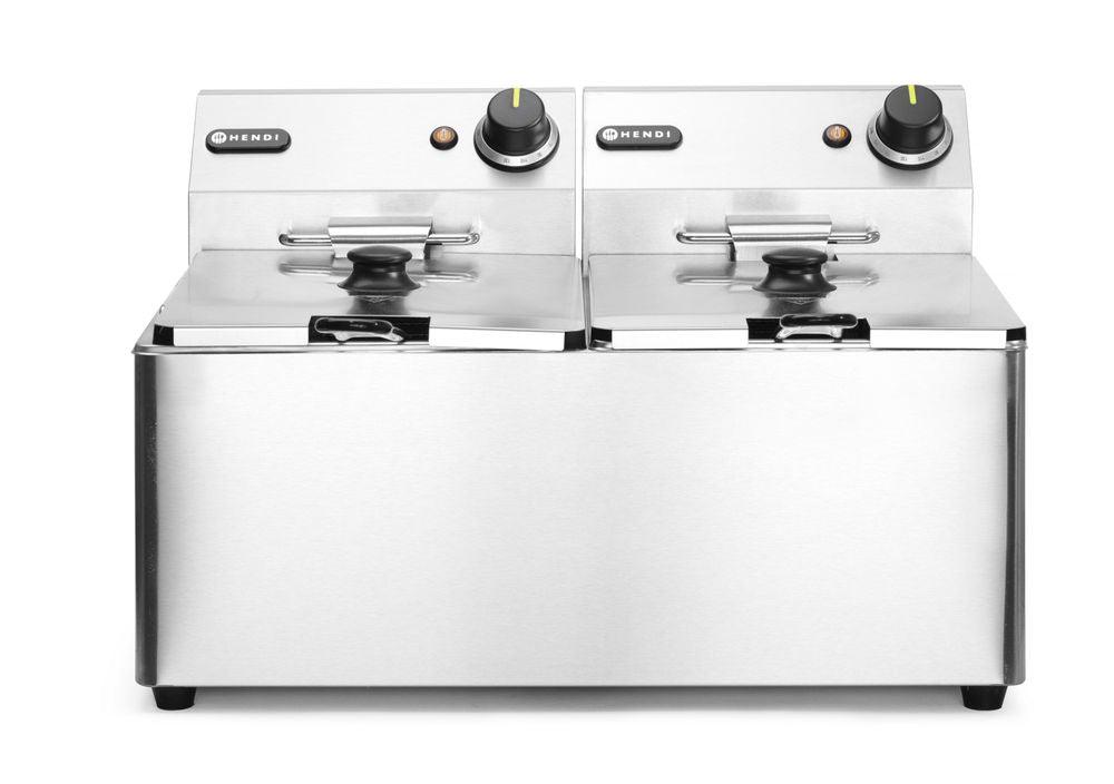 Friteuse Kitchen Line - 2x 8L, HENDI, Kitchen Line, 16L, 230V/7000W, 550x430x(H)345mm