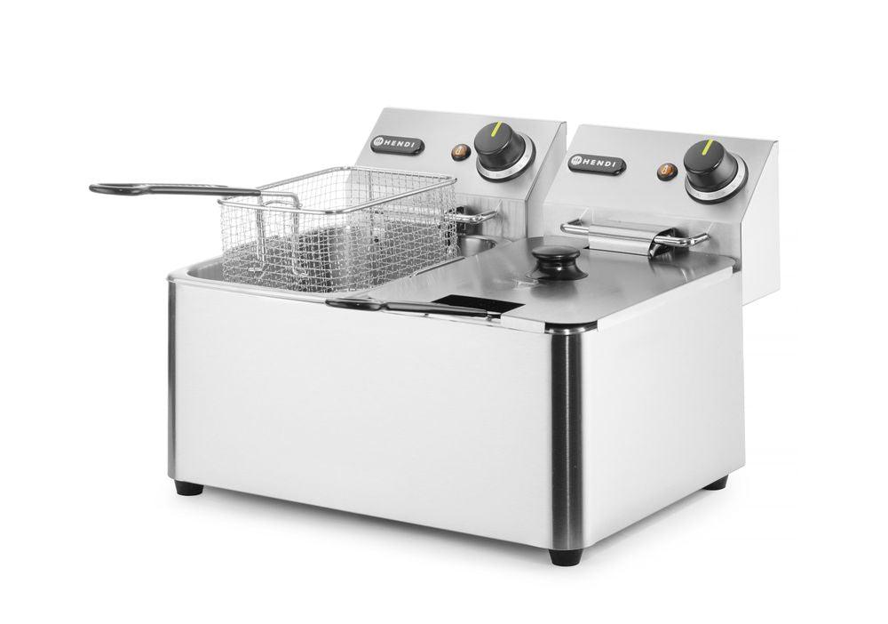 Friteuse Kitchen Line - 2x4L, HENDI, Kitchen Line, 8L, 230V/6000W, 470x380x(H)330mm
