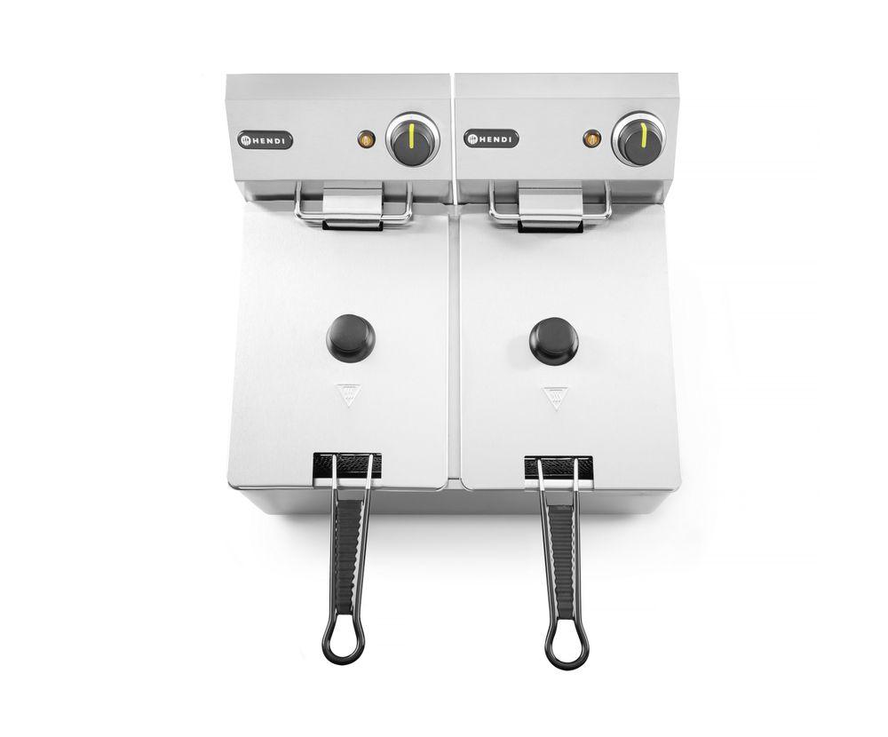 Friteuse Kitchen Line - 2x4L, HENDI, Kitchen Line, 8L, 230V/6000W, 470x380x(H)330mm