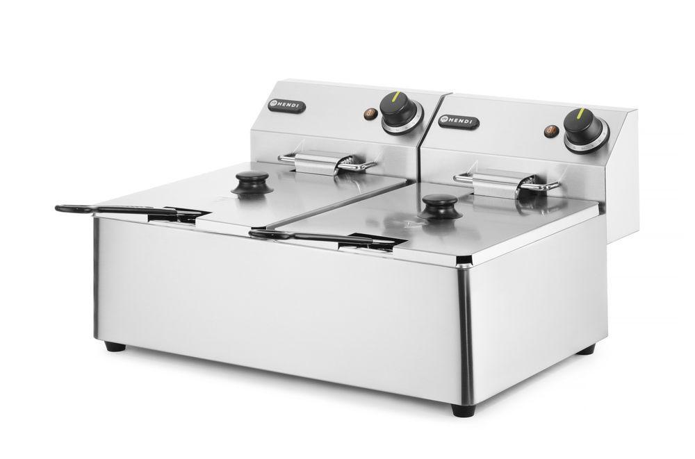 Friteuse Kitchen Line - 2x 6L, HENDI, Kitchen Line, 12L, 230V/6600W, 550x430x(H)290mm