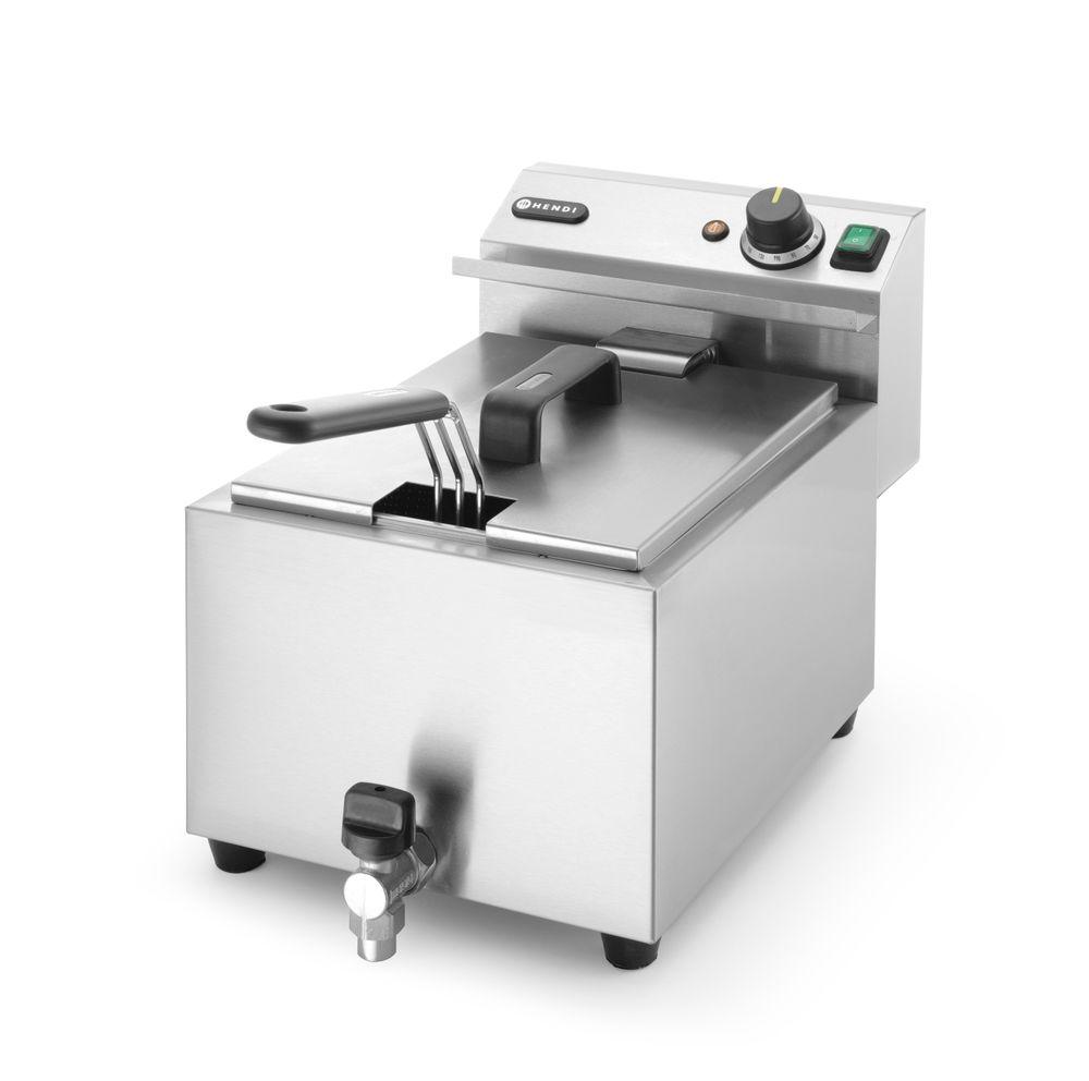 Friteuse Profi Line avec robinet de vidange - 8 l, HENDI, Profi Line, 8L, Gris, 230V/3500W, 305x515x(H)350mm