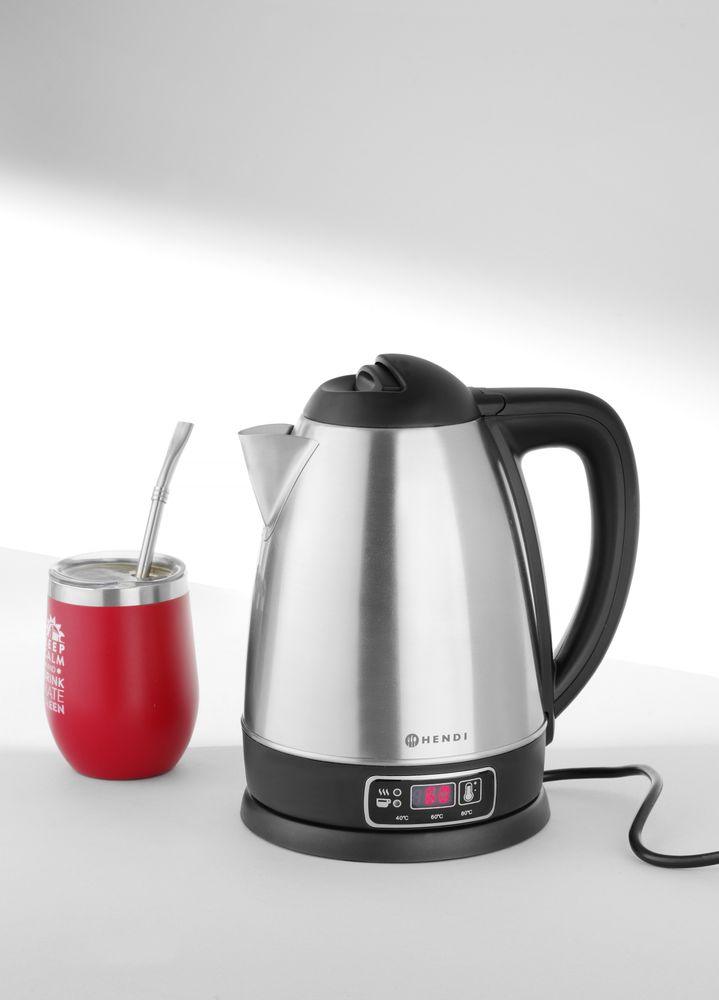 Bouilloire électrique sans fil avec réglage de la température, HENDI, 1,8L, 230V/1800W, 225x168x(H)288mm