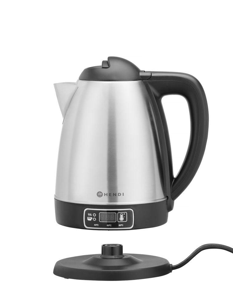 Bouilloire électrique sans fil avec réglage de la température, HENDI, 1,8L, 230V/1800W, 225x168x(H)288mm