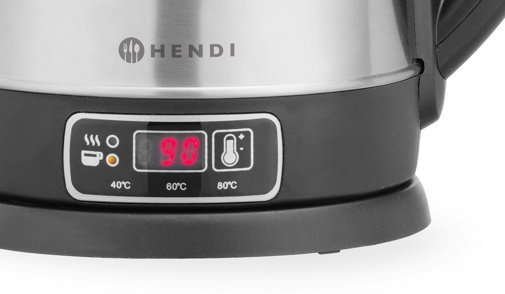 Bouilloire électrique sans fil avec réglage de la température, HENDI, 1,8L, 230V/1800W, 225x168x(H)288mm