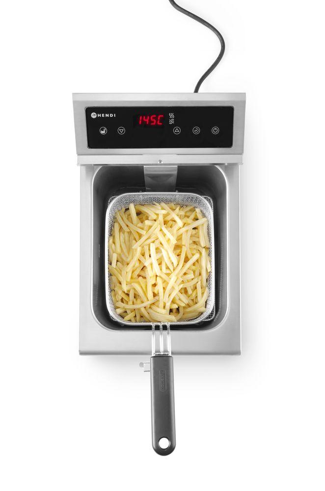 Friteuse à induction avec robinet de vidange - 8 l, HENDI, 8L, Gris, 230V/3500W, 290x485x(H)405mm