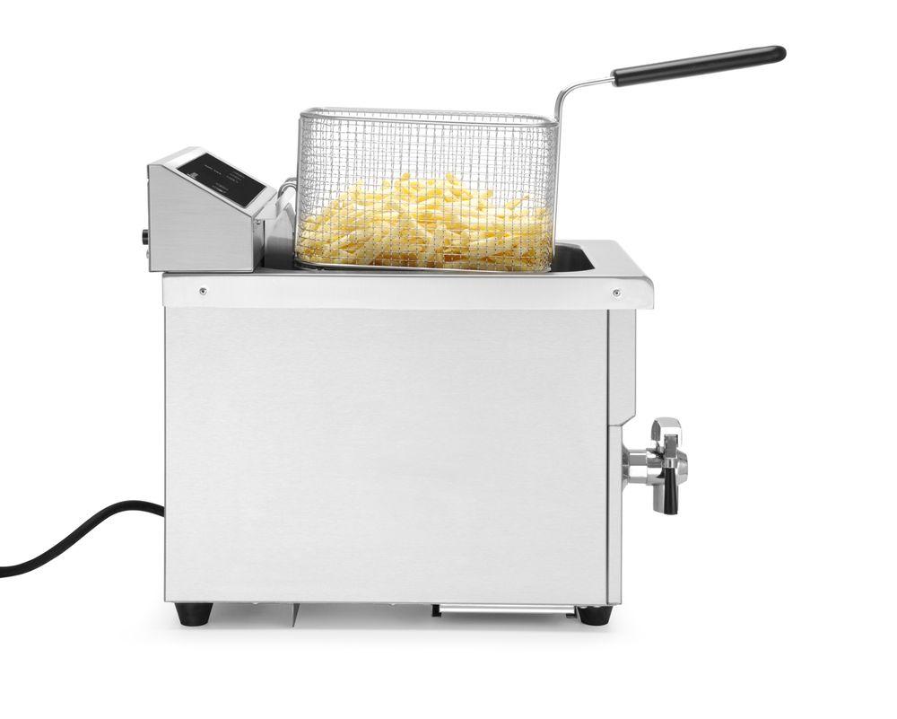 Friteuse à induction avec robinet de vidange - 8 l, HENDI, 8L, Gris, 230V/3500W, 290x485x(H)405mm