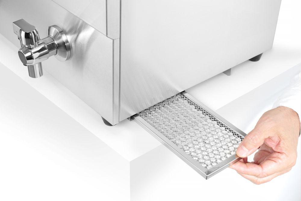 Friteuse à induction avec robinet de vidange - 2 x 8 l, HENDI, Profi Line, 16L, 230V/7000W, 580x485x(H)406mm