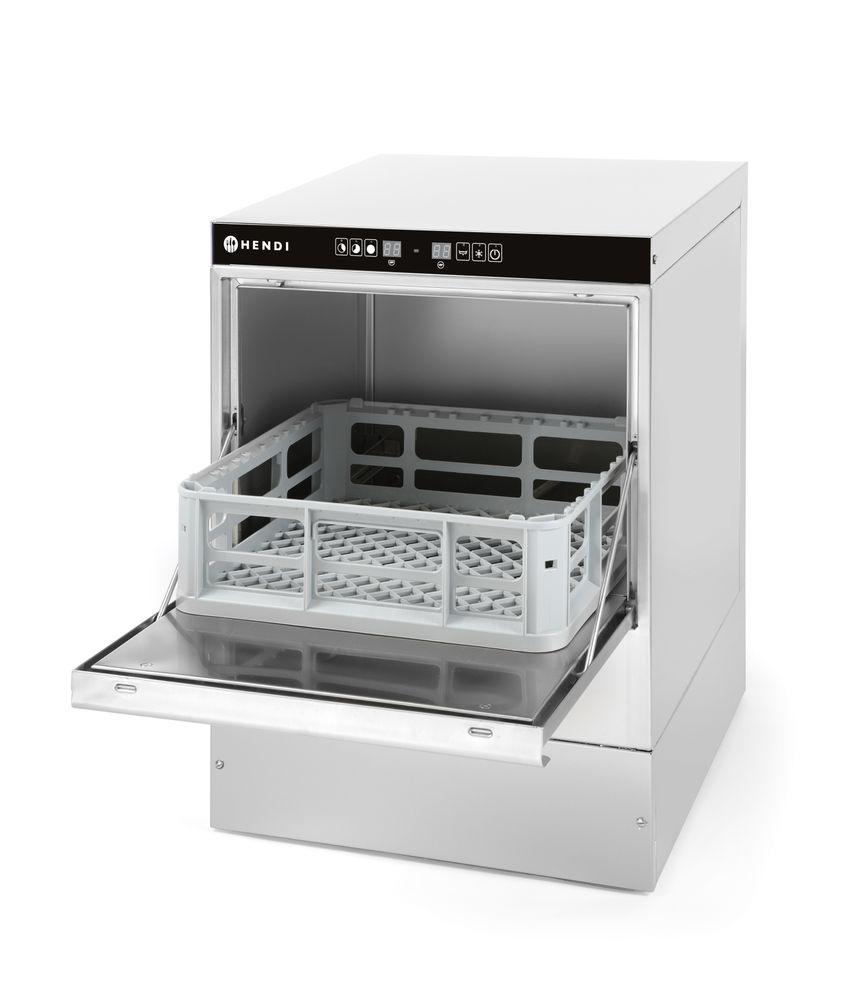 Lave-verre 40x40 - commande électronique, HENDI, avec pompe doseur produit lavage, 230V/2800W, 510x470x(H)710mm