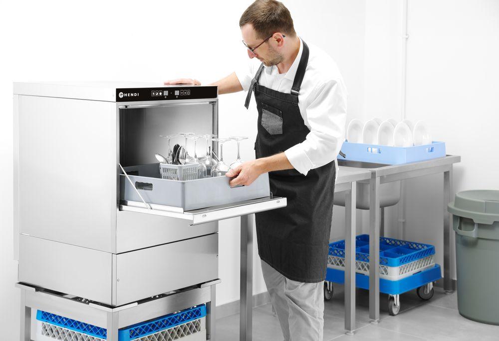 Lave-vaisselle 50x50 - commande électronique, HENDI, 400V/6600W, 570x600x(H)830mm