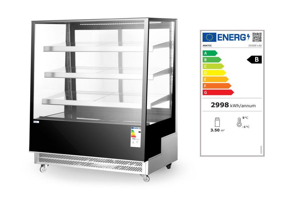 Vitrines réfrigérées avec 3 étagères inclinées, Arktic, 300L, 230V/480W, 650x805x(H)1445mm