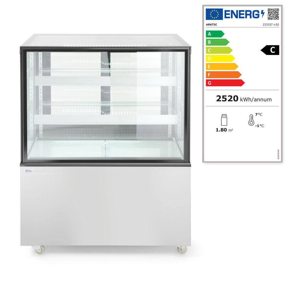 Vitrine réfrigérée avec 2 étagères, Arktic, 300L, 230V/480W, 915x675x(H)1210mm