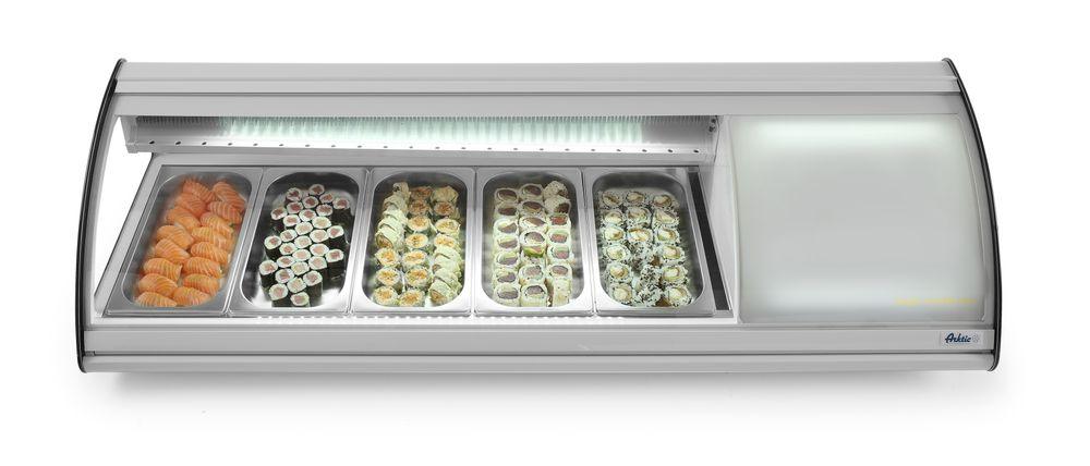 Vitrine à sushis 5x GN 1/3, Arktic, 230V/160W, 1307x450x(H)330mm
