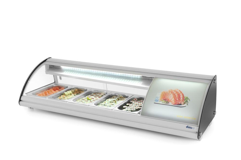 Vitrine à sushis 5x GN 1/3, Arktic, 230V/160W, 1307x450x(H)330mm