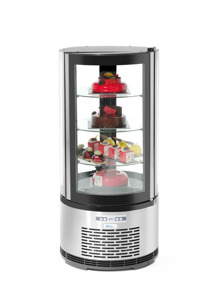 Vitrine de présentation pâtisserie ronde , Arktic, 100L, 230V/210W, ø480x(H)1030mm