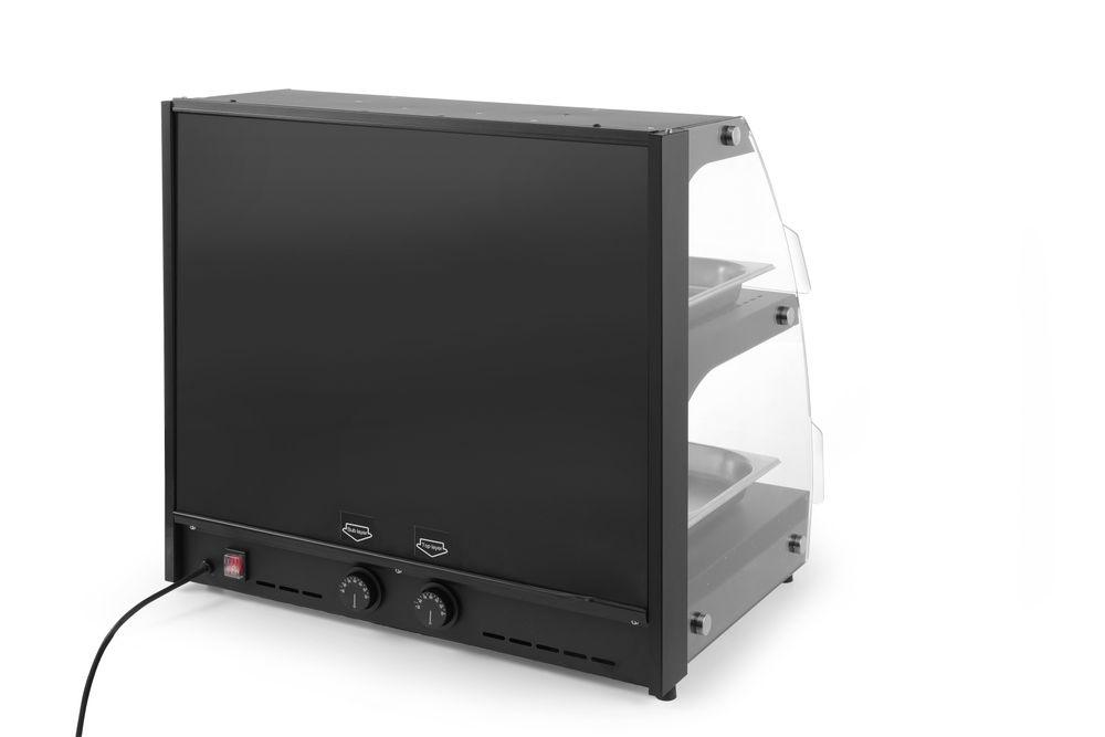 Vitrine de table chauffante quartz deux niveaux, HENDI, 230V/560W, 650x467x(H)630mm