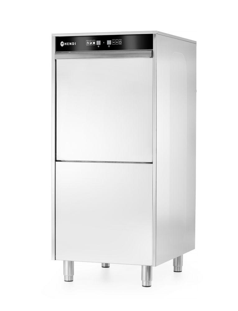 Lave-vaisselle 50x60 pour plateaux et casseroles – à commande électronique, avec système de dosage de détergent et pompe de vidange, HENDI, 400V/7100W, 595x730x(H)1340mm