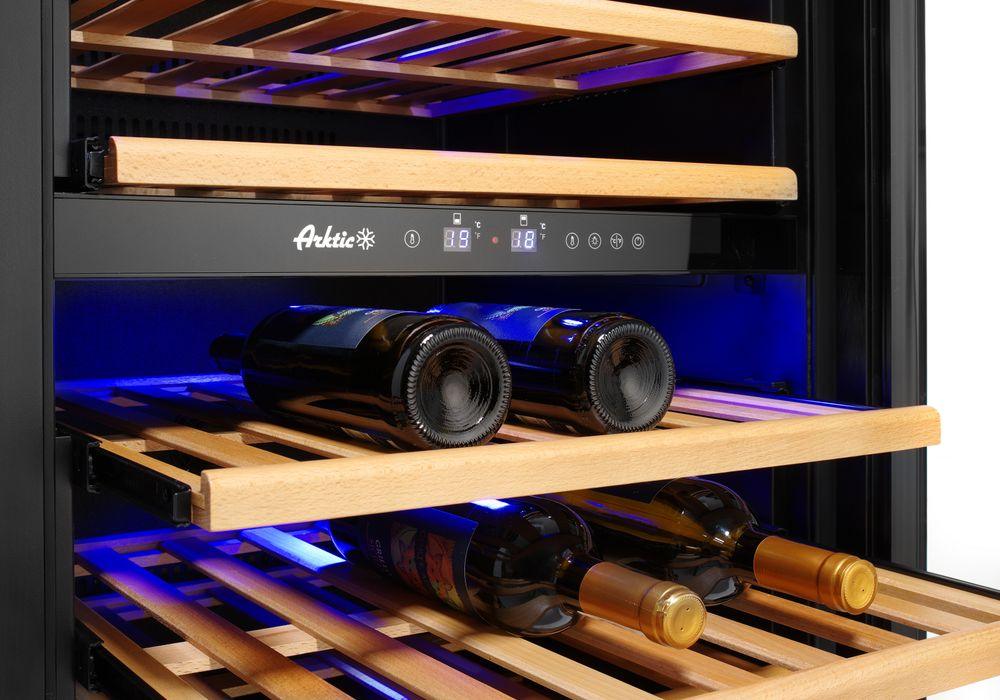 Cave à vin à double zone, 72 bouteilles, Arktic, 232L, 220-240V/110W, 595x605x(H)1225mm