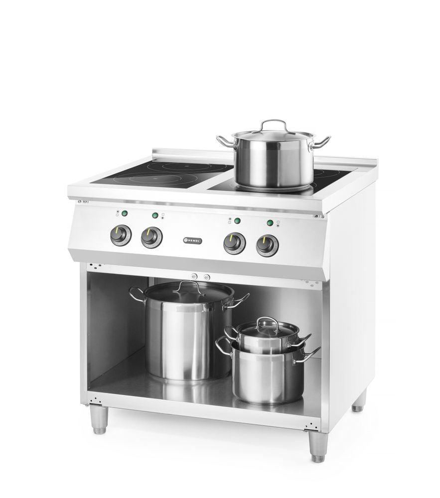 Cuisinière à induction avec 4 foyers, HENDI, 400V/17000W, 800x700x(H)870mm