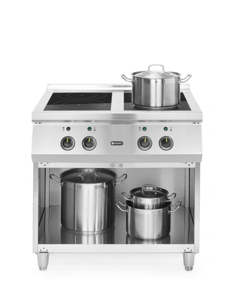 Cuisinière à induction avec 4 foyers, HENDI, 400V/17000W, 800x700x(H)870mm