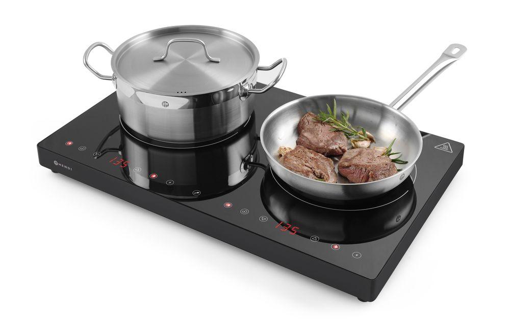 Plaque de cuisson à induction double Kitchen Line, HENDI, Kitchen Line, 230V/3500W, 608x370x(H)61mm