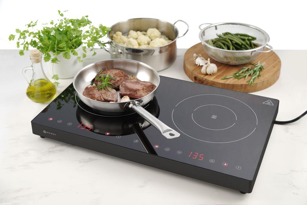Plaque de cuisson à induction double Kitchen Line, HENDI, Kitchen Line, 230V/3500W, 608x370x(H)61mm