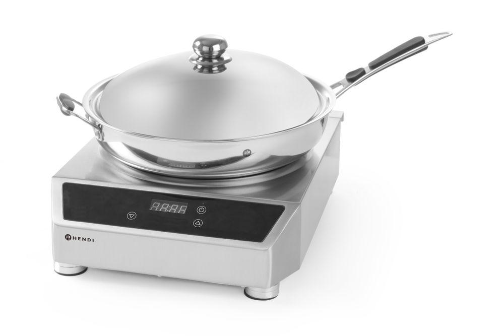 Wok à induction modèle 3500, HENDI, Profi Line, Plaque de cuisson à induction, 230V/3500W, 340x450x(H)120mm