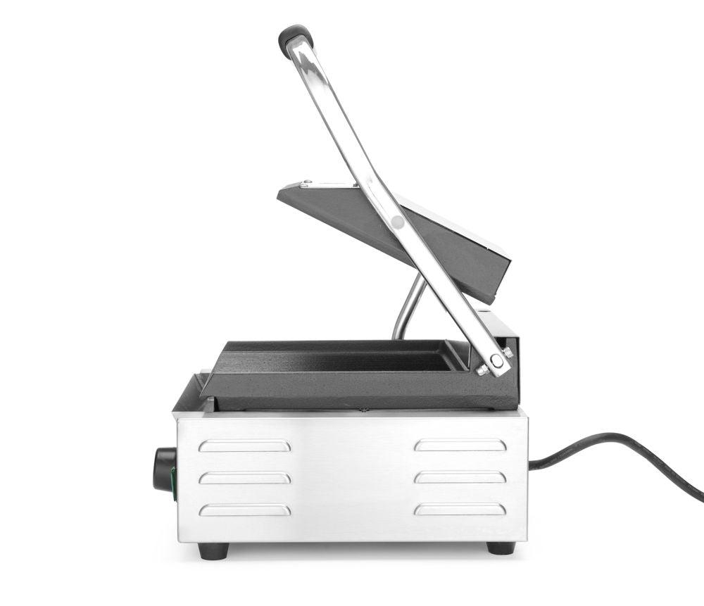 Grill de contact - modèle simple, HENDI, dessus et dessous rainurés, 230V/1800W, 310x370x(H)210mm