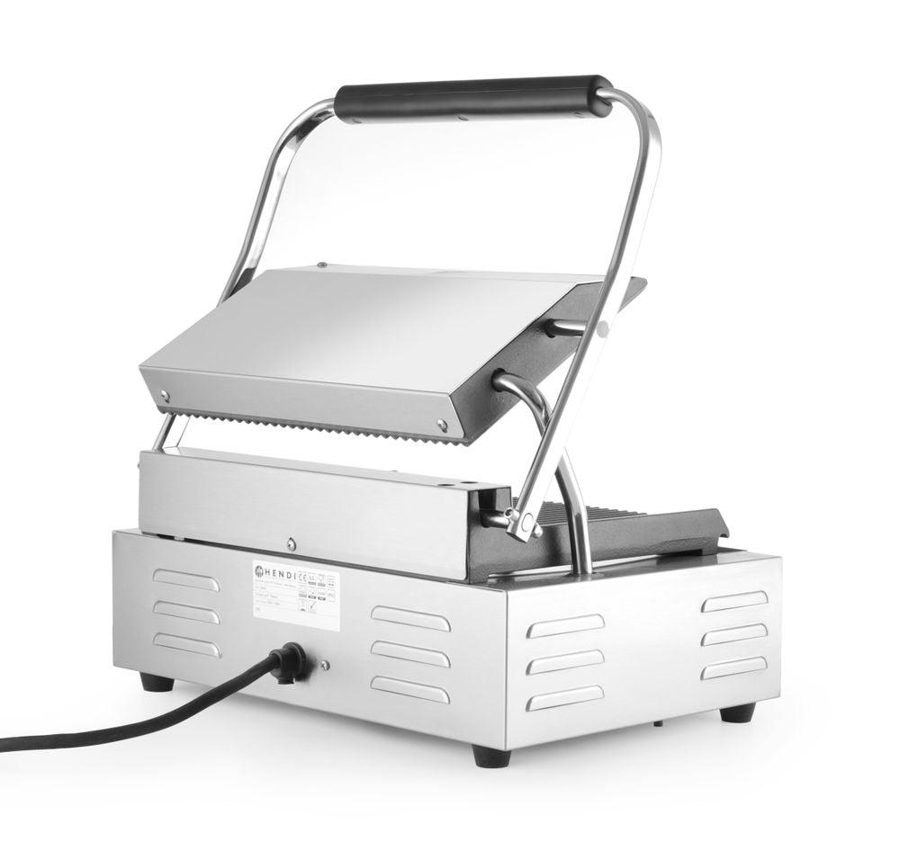 Grill de contact "Panini", HENDI, dessus et dessous rainurés, 230V/2200W, 430x370x(H)210mm