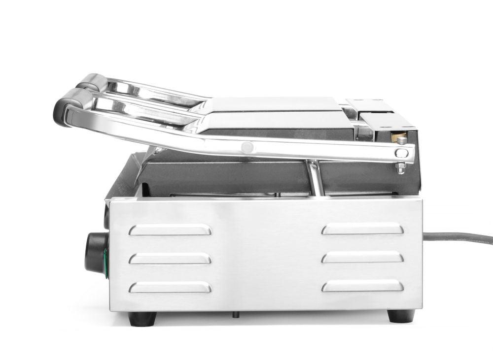 Grill de contact - modèle double, HENDI, dessus et dessous rainurés, 230V/3600W, 570x370x(H)210mm