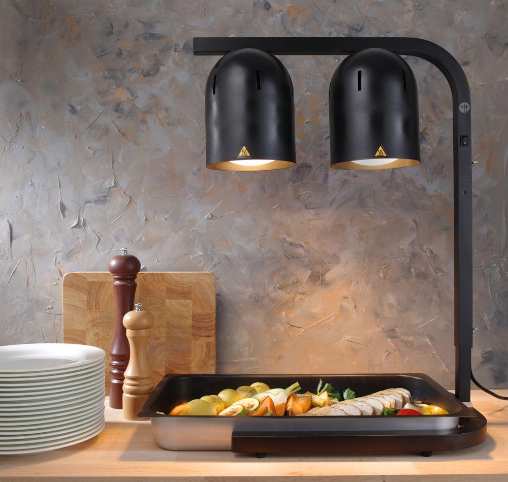 Portique chauffe-plat avec 2 lampes infrarouges, HENDI, Argent, 230V/500W, 453x360x(H)790mm