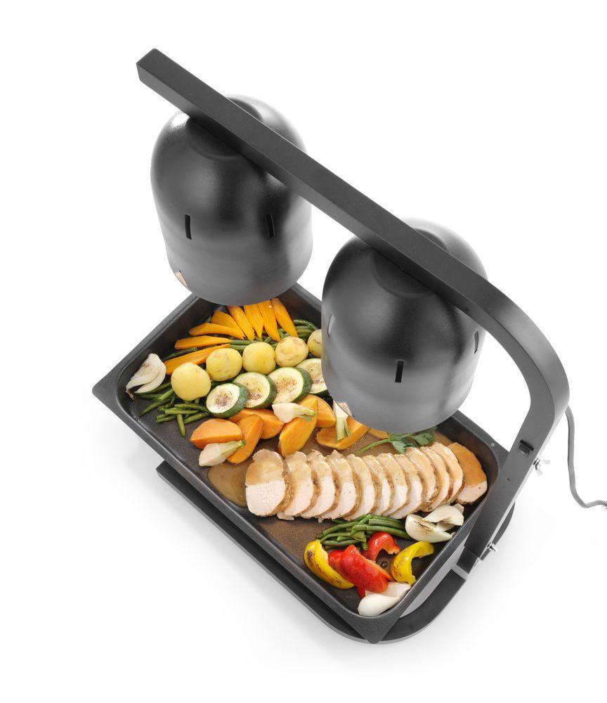 Portique chauffe-plat avec 2 lampes infrarouges, HENDI, Noir, 230V/500W, 453x360x(H)790mm